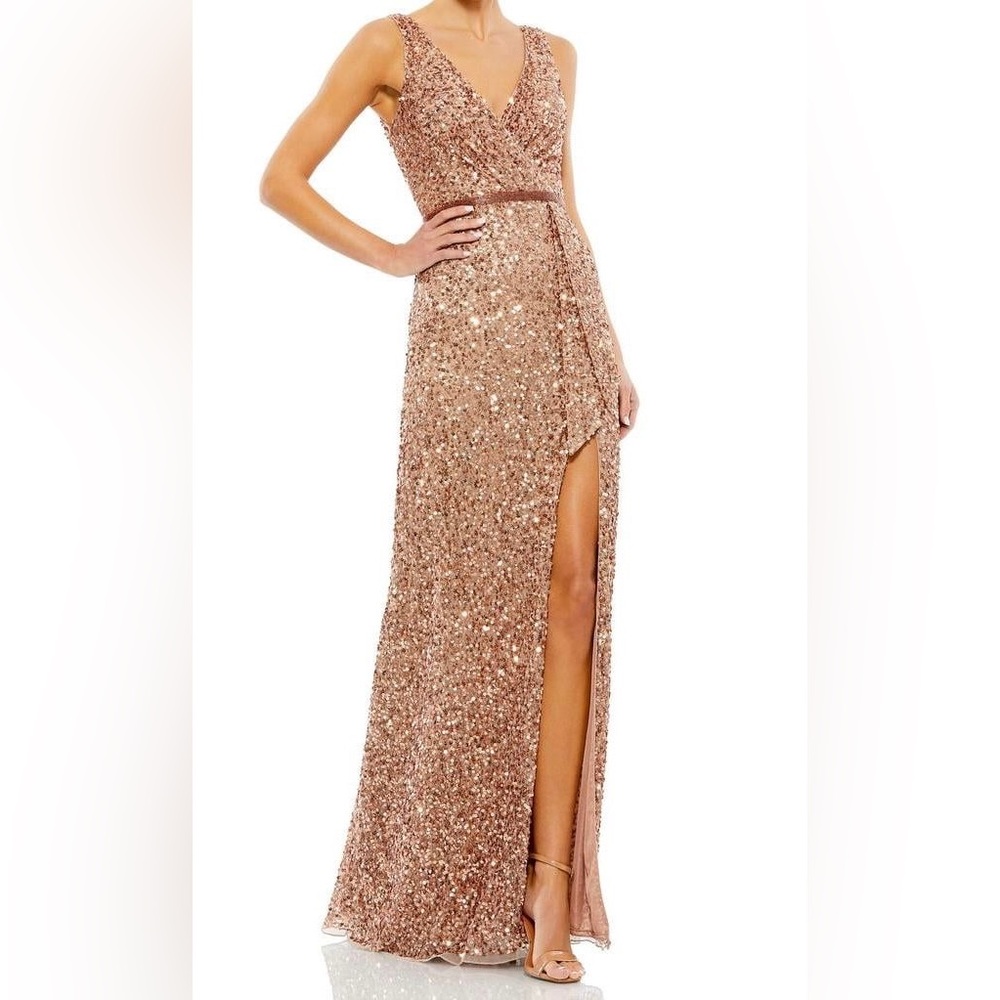 Mac Duggal Rose Gold Sequin Gown